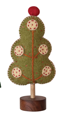 Wool Felt Christmas Tree w/ Pom Pom