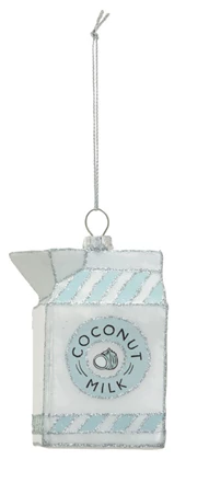 Glass Coconut Milk Carton Ornament