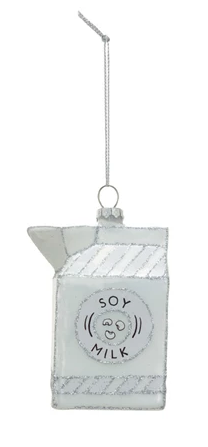 Glass Soy Milk Carton Ornament