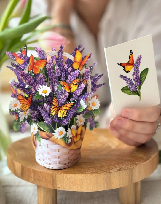 Mini Lavender and Butterflies Pop-Up Bouquet