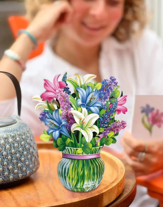Mini Lillies and Lupines Pop-Up Bouquet