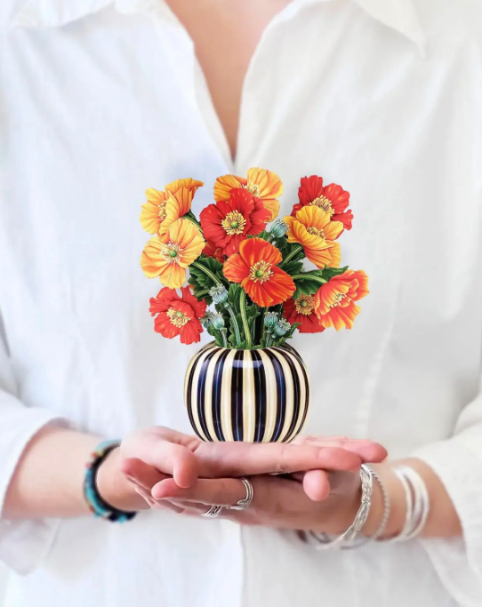 Mini French Poppy Blossom Pop-Up Bouquet