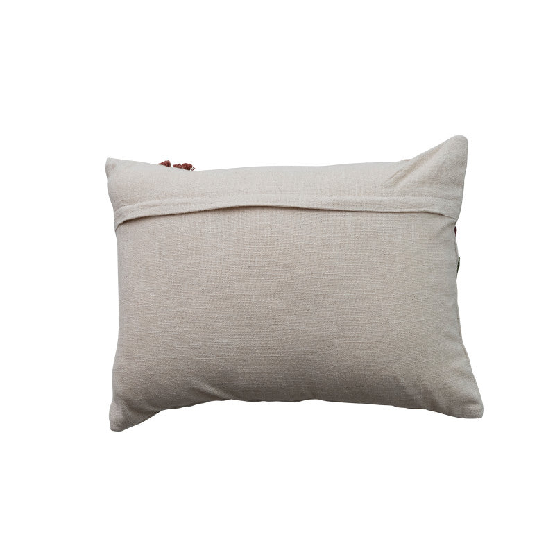 Embroidered Flower Pillow