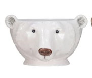 Stoneware Animal Head Shaped Bowl, 4 styles