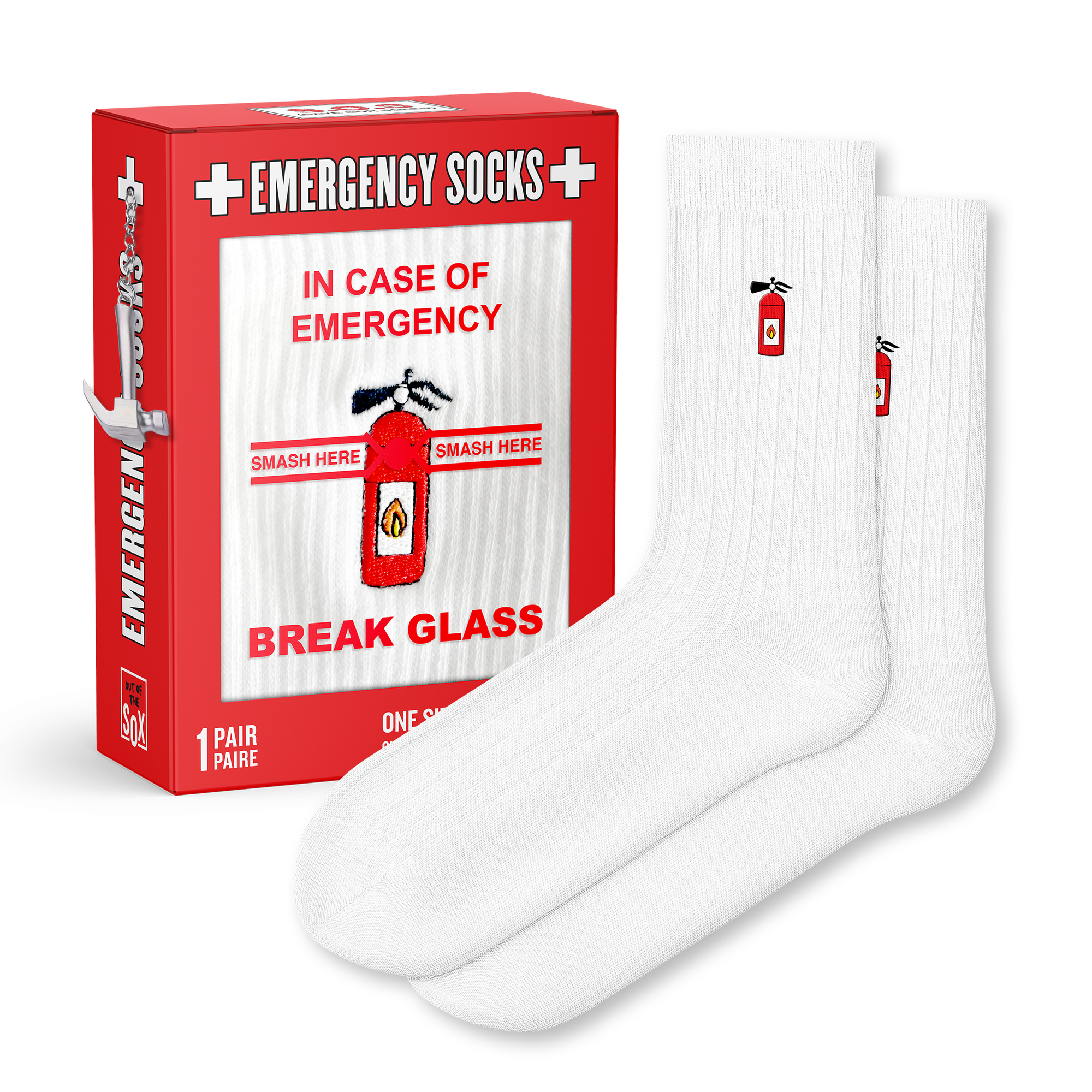 Unisex emergency themed socks.