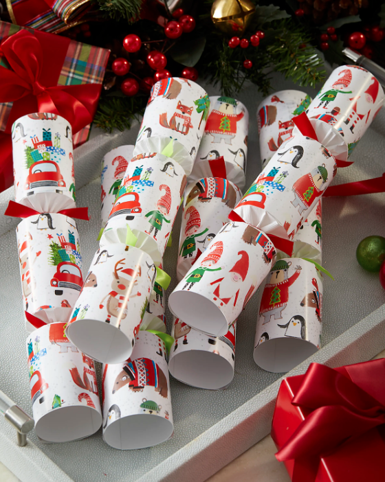 Racing elves holiday crackers.