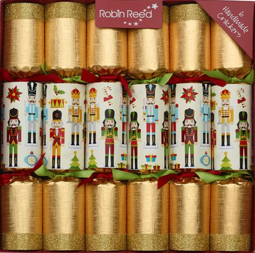 Traditional nutcracker holiday crackers.