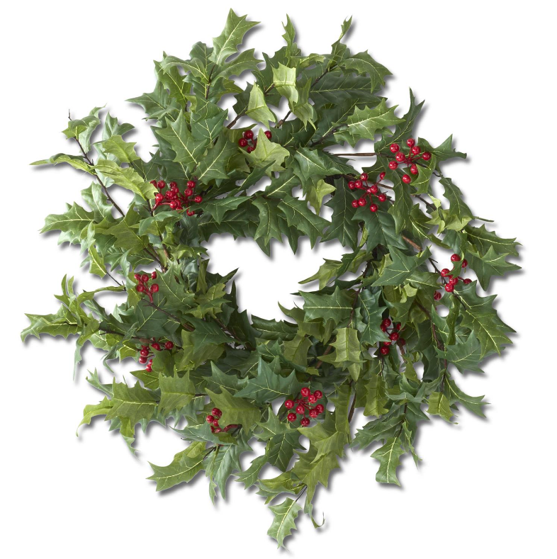 Holly & red berry wreath.