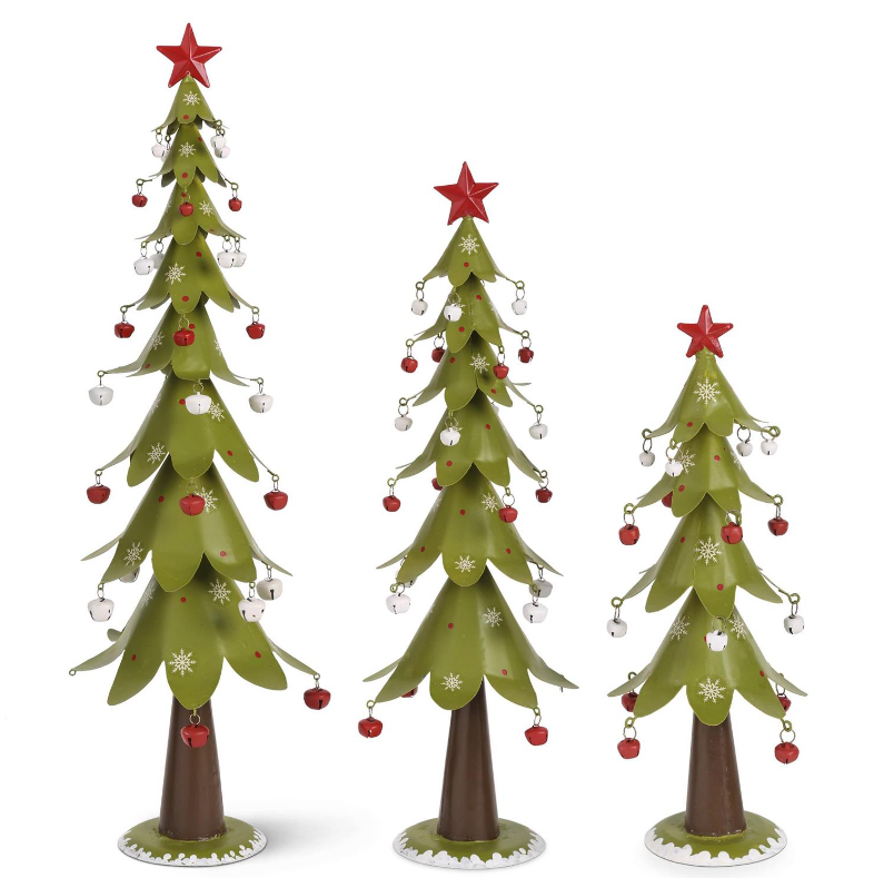 Green & Red Metal Christmas Trees (3 Sizes)