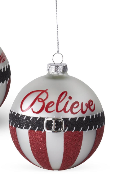 "Believe" Glass Ornament