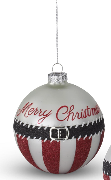 "Merry Christmas" glass ball ornament.