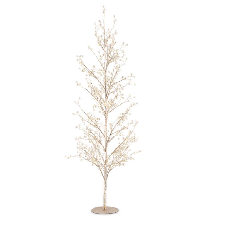 Gold Glittered Twig Tree with Pearls