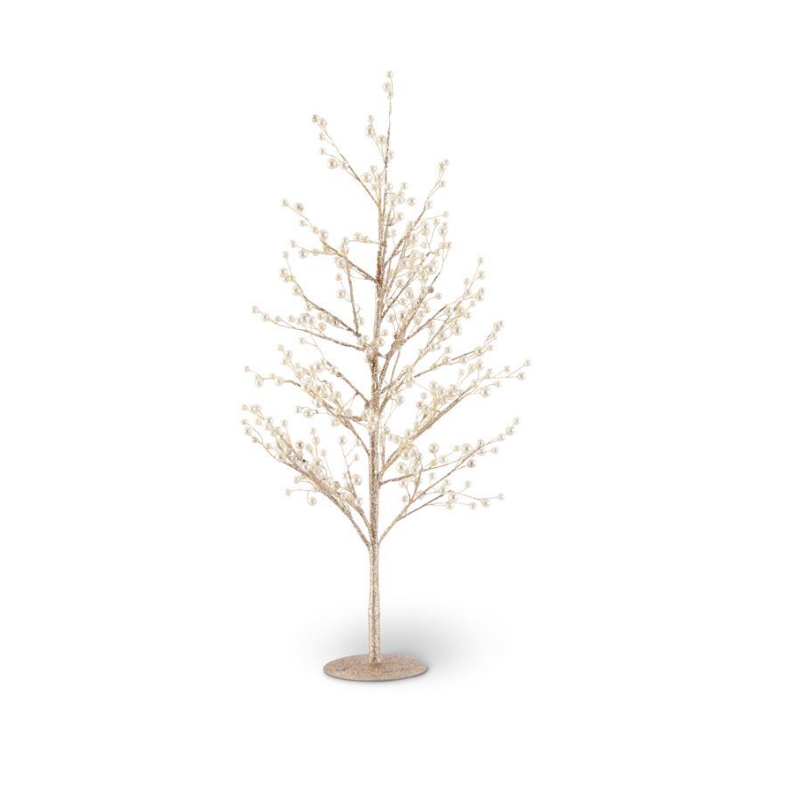Gold Glittered Twig Tree with Pearls