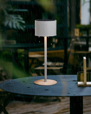 Dark grey waterproof LED outdoor table lamp.