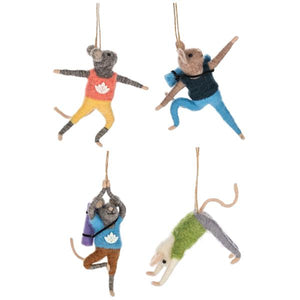Mouse Yoga Ornament