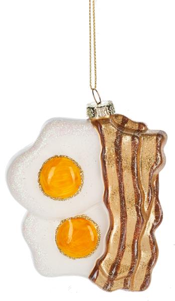 Glass Bacon and Eggs Ornament