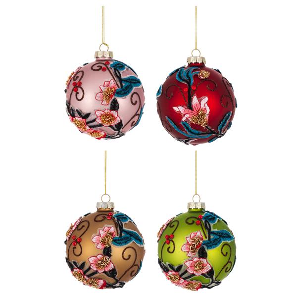 Glass Swirl Ball Ornament