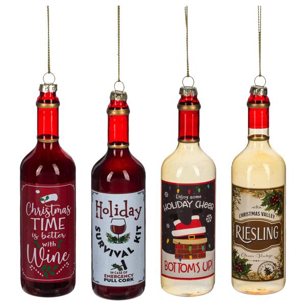 Glass Holiday Spirits Bottles
