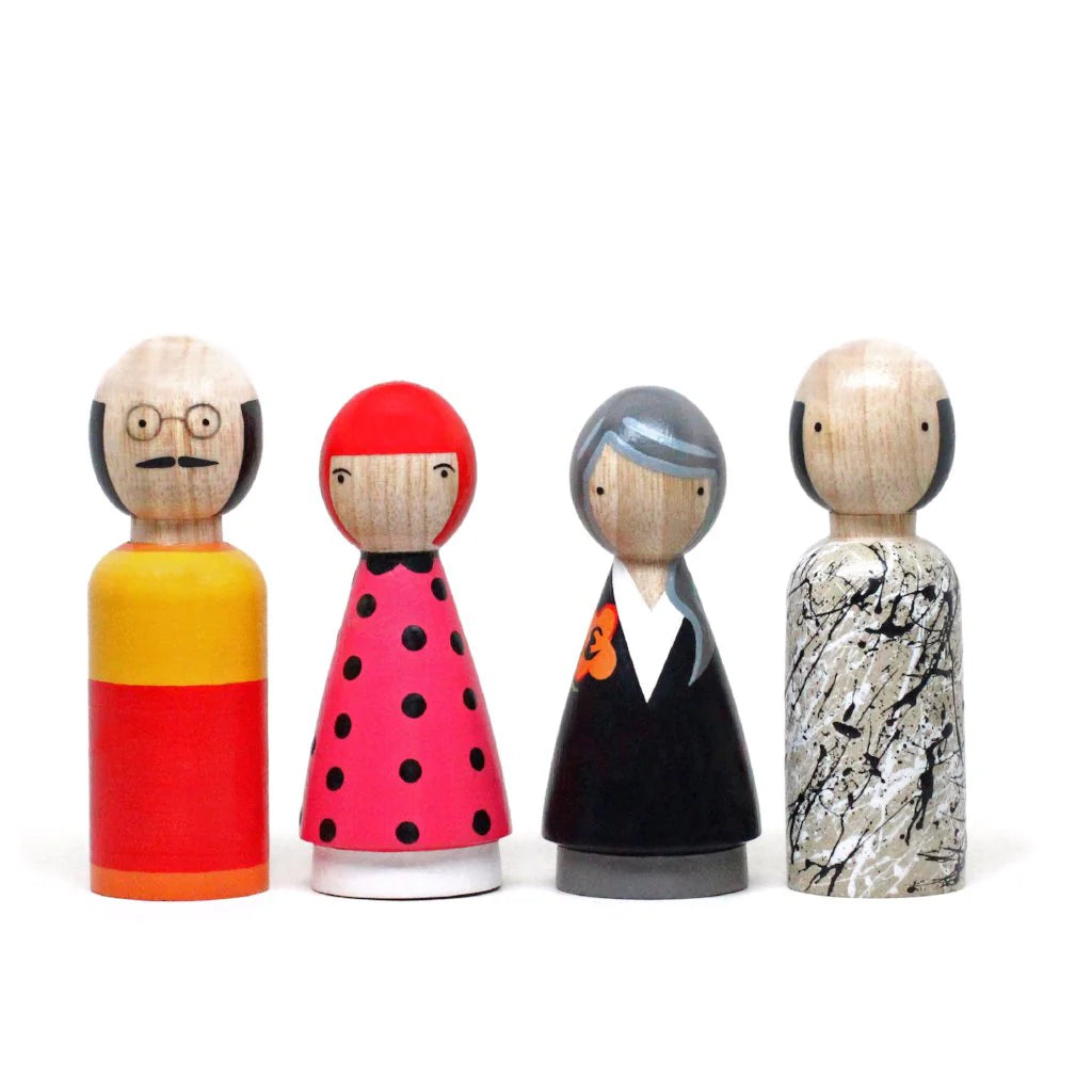 Modern Artists 2 Wood Ornaments (set of 4)
