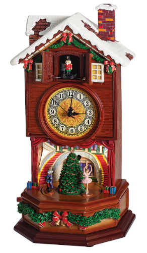 15" Lighted Musical Clock Rotating Nutcracker Ballet Scene