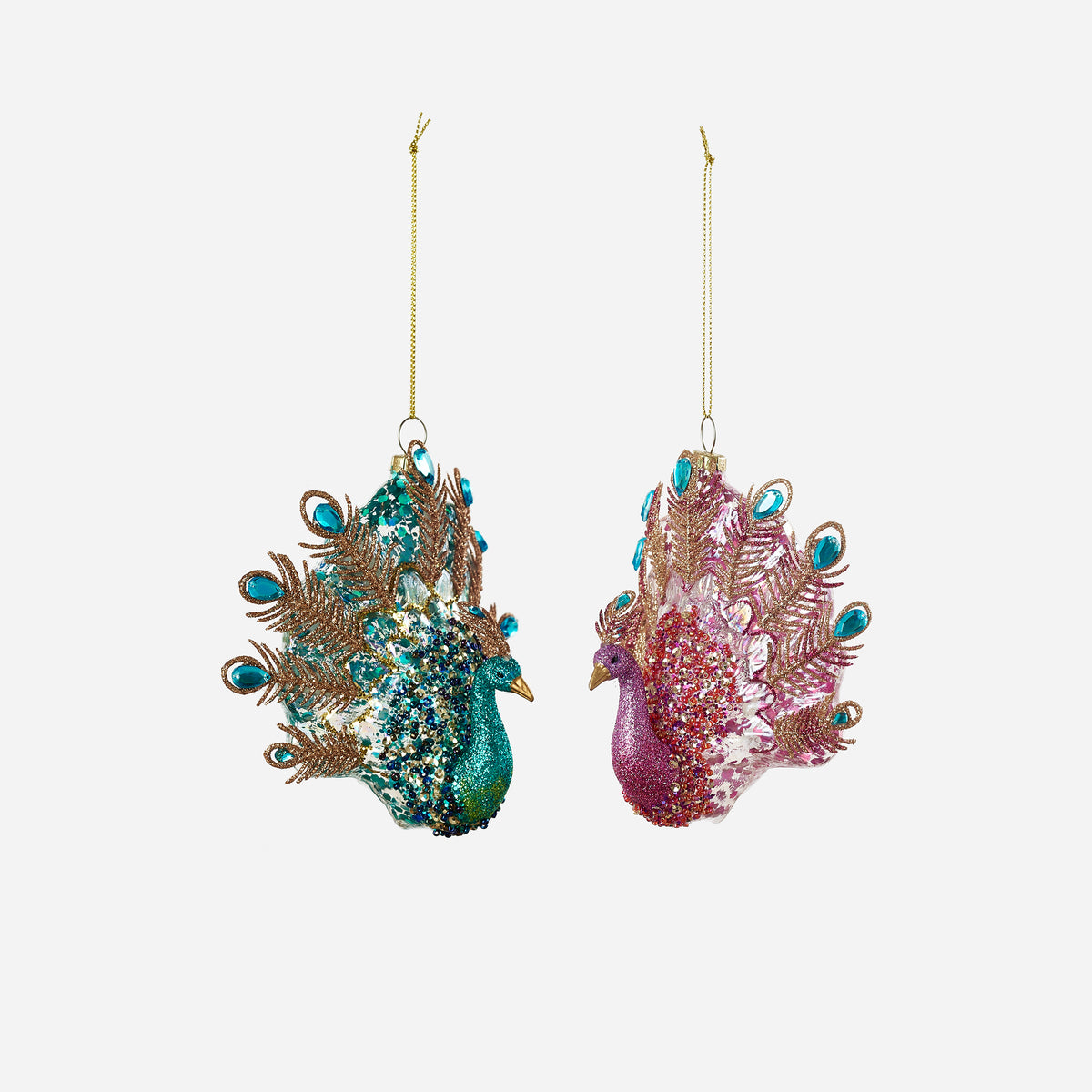 Glass Peacock Ornament