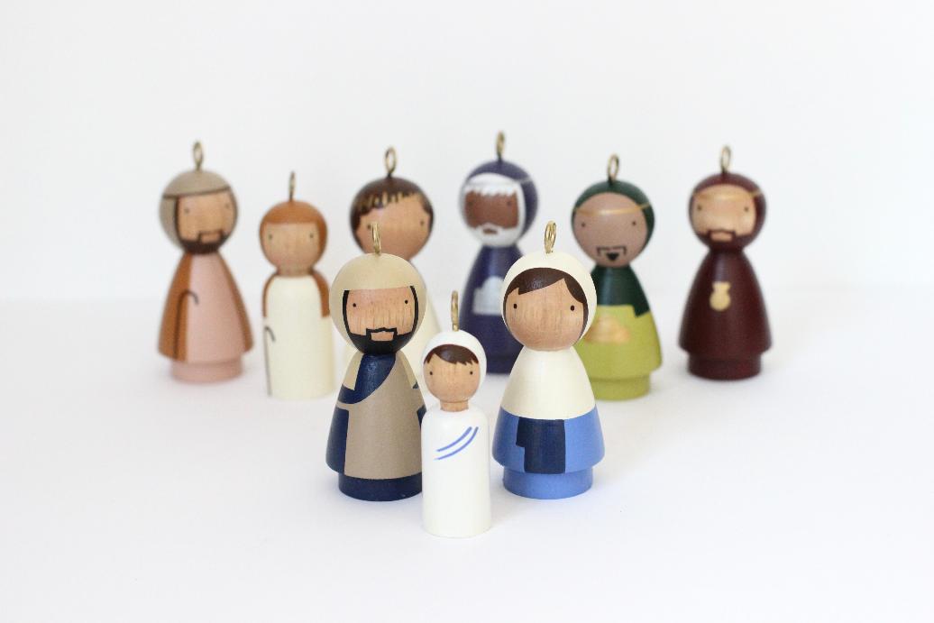 Nativity Wood Ornaments (set of 9)