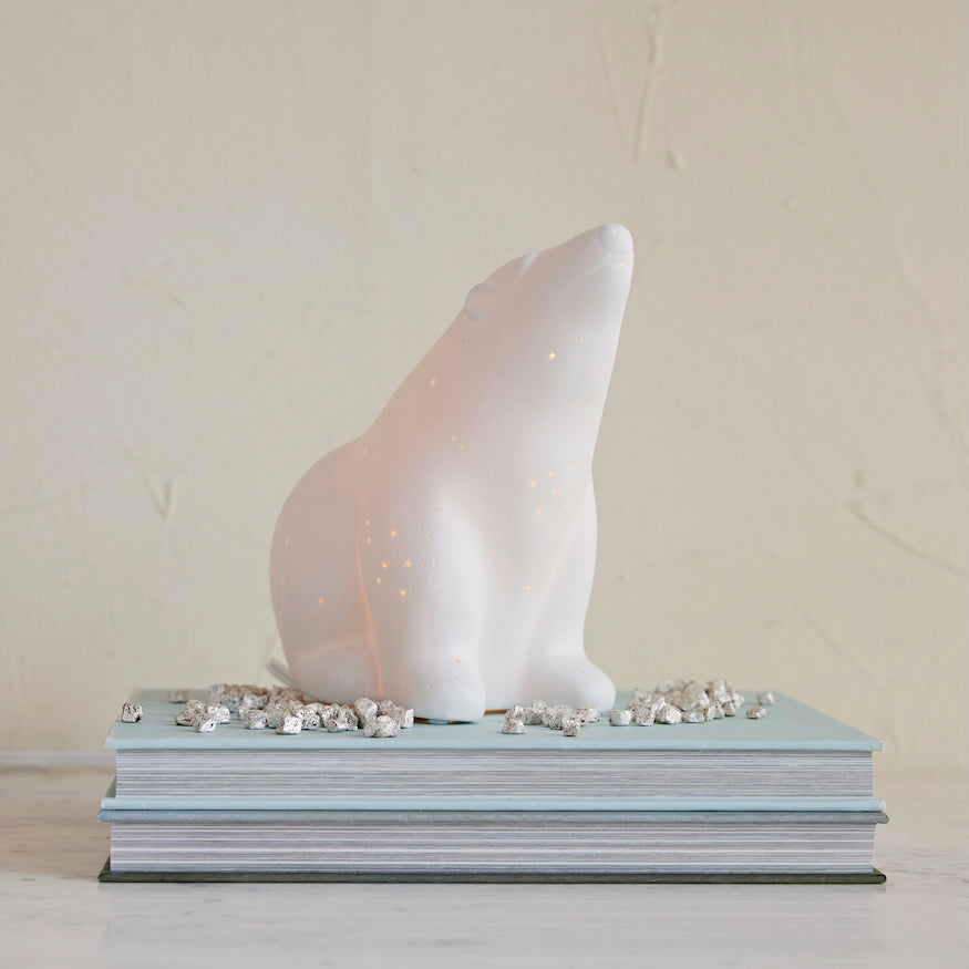 Stoneware Polar Bear Lamp