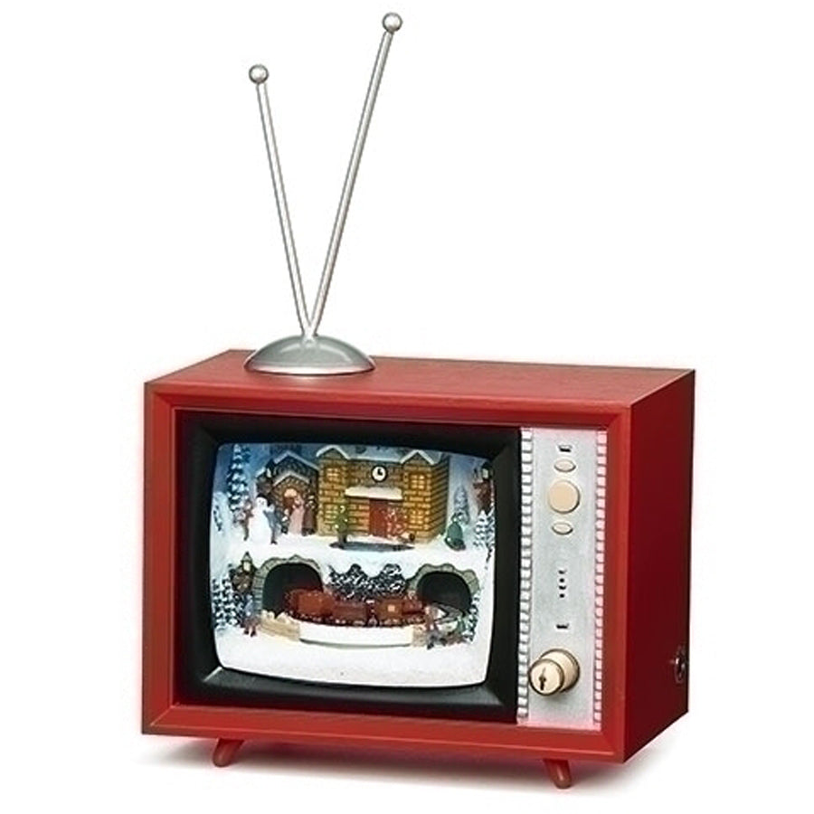 5" Lighted Musical TV North Pole