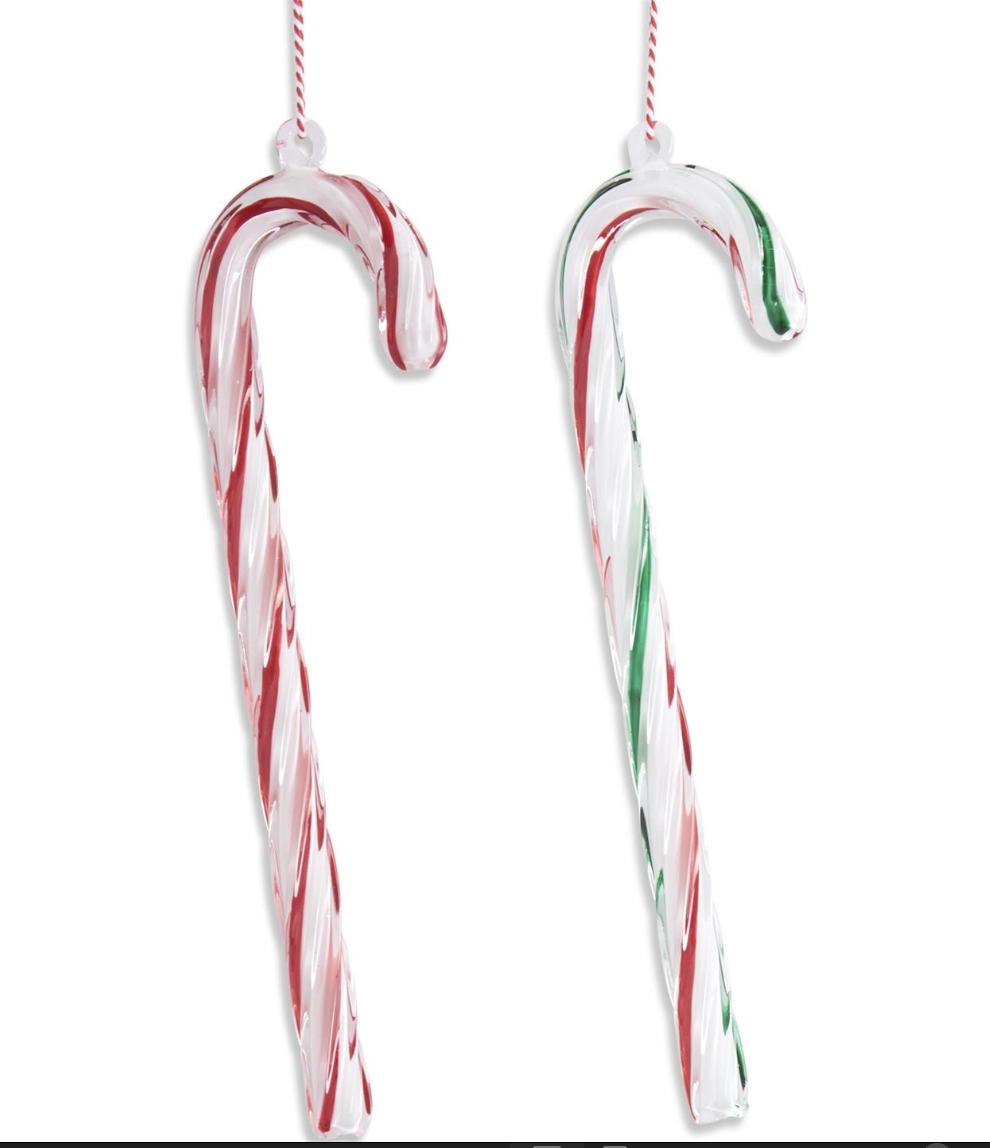 Blown Glass Candy Cane Ornament