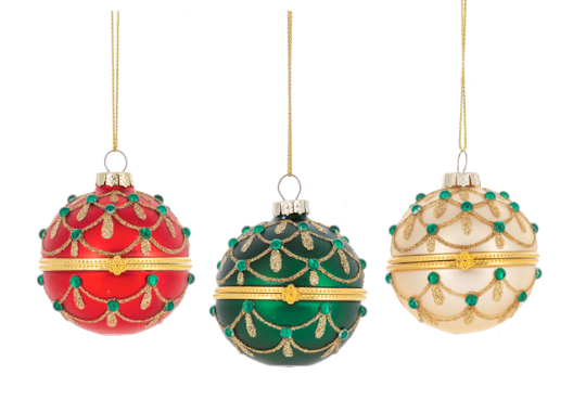 Glitter Hinge Ball Ornament