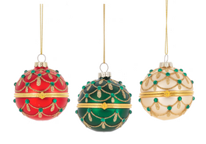 Glitter Hinge Ball Ornament