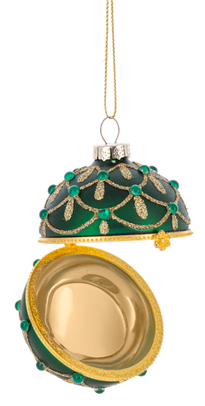 Glitter Hinge Ball Ornament