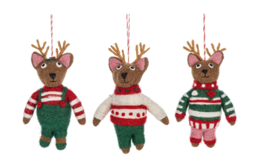 Handcrafted Holiday Reindeer Ornaments