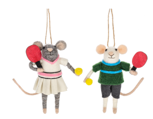 Mouse Pickleball Ornaments