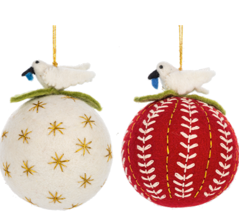 Dove on Ball Ornaments