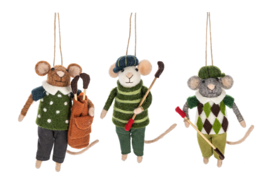 Mouse Golf Ornaments