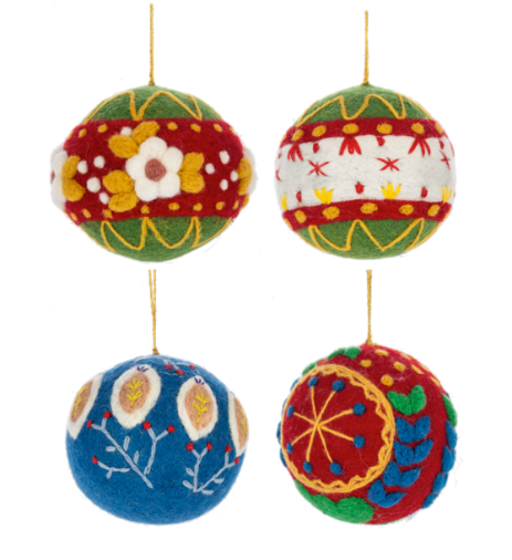 Embroidered Ball Ornaments
