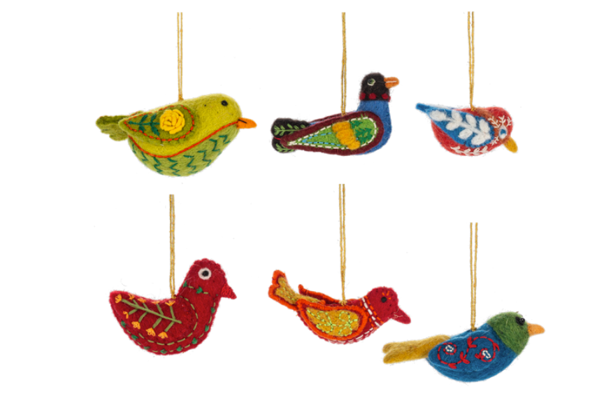 Wool Bird Ornaments
