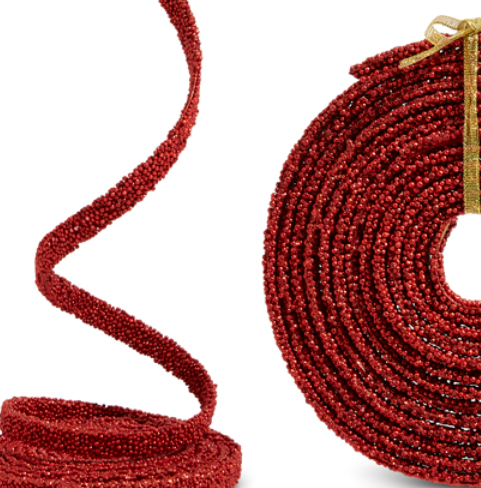15' X 0.5" Red Beaded Garland