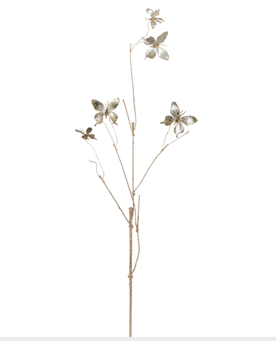 38" Champagne Butterfly Branch