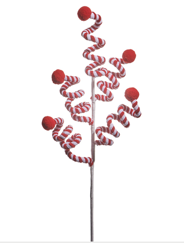 25" Peppermint Twirl Spray