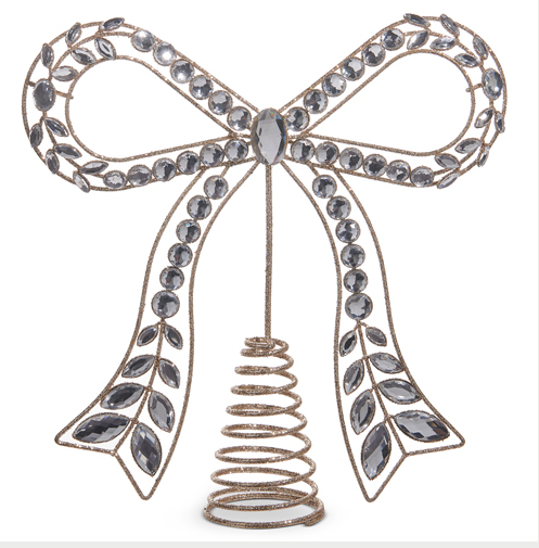 10.5" Clear Jewel Bow Tree Topper