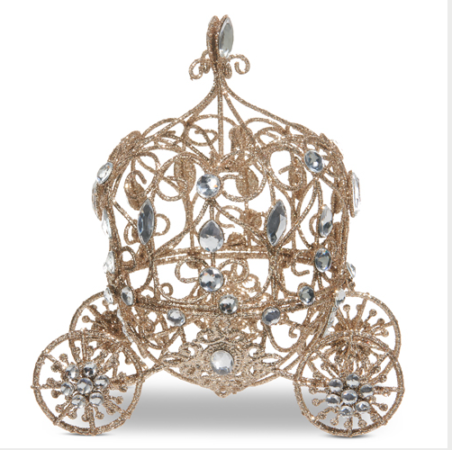 7" Champagne Gold Glitter Carriage