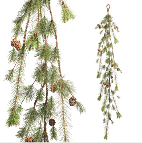 4' Pine with Pinecone Garland