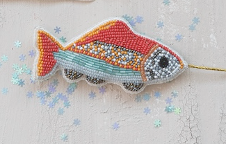 Beaded Fish Ornament