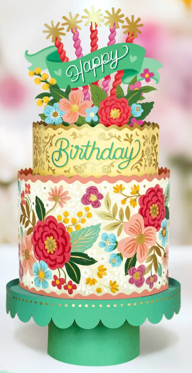 Mini Blooming Birthday Cake Pop-Up Card