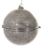 Glass Opening Ball With Silver Glitter Ornament