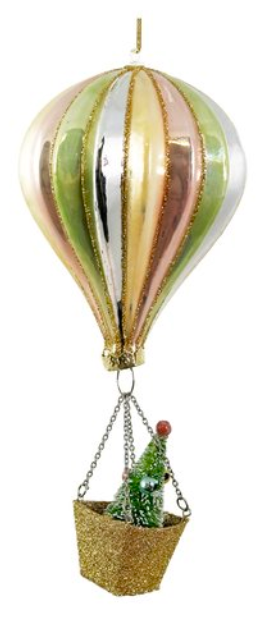 Glass Hot Air Ballon Ornament