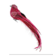 Burgundy Velvet Feather Bird