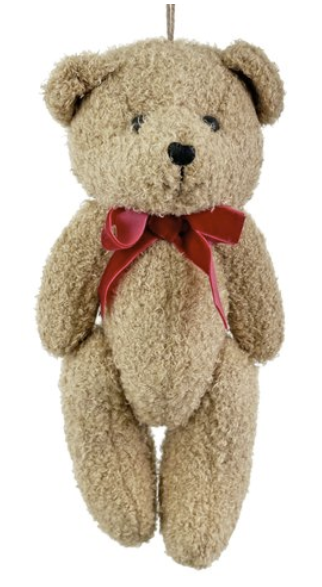 Brown Teddy Bear With Red Velvet Bow